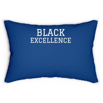 Discover Black Excellence Black Power Lumbar Pillow White Print