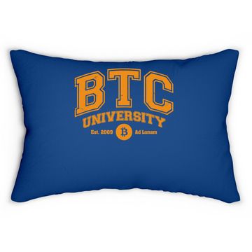 Discover Btc University To The Moon, Funny Distressed Bitcoin College Lumbar Pillow