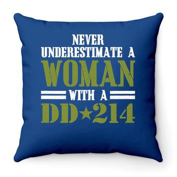 Discover Never Underestimate A With Dd 214 Veterans Day Throw Pillow