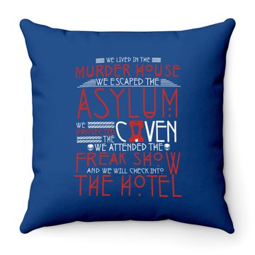 Discover Horror Stories Asylum The Hotel Throw Pillow