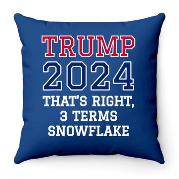 Discover Trump Snowflake Red White & Blue Throw Pillow