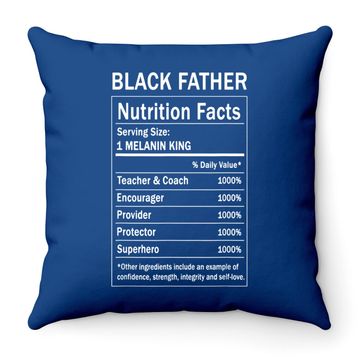 Discover Black Father Nutrition Fact  throw Pillow