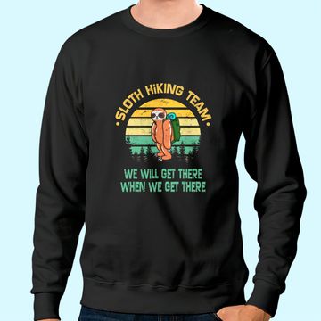 Discover Sloth Hiking Team Hiker Camper Funny Retro Sweatshirt