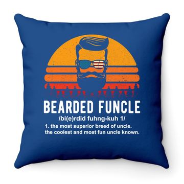 Discover Bearded Funcle Definition Throw Pillow