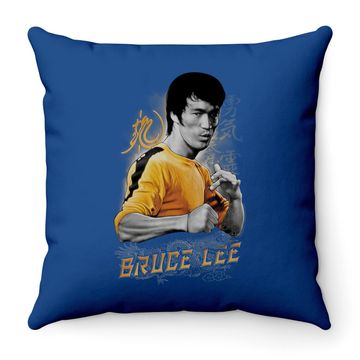 Discover Bruce Lee Quote Yellow Dragon Throw Pillow