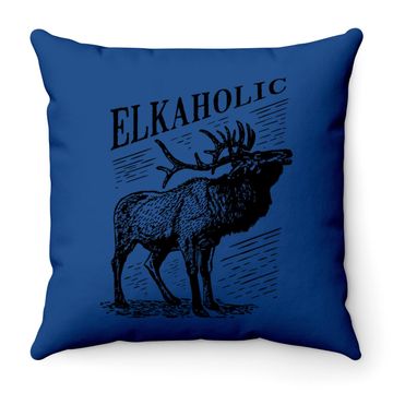 Discover Funny Elk Hunting Throw Pillow Elkaholic For Hunters Throw Pillow