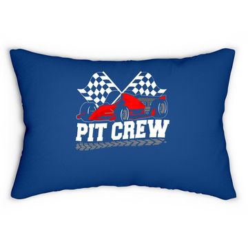 Discover Pit Crew Car Racing Checkered Flag Racing Party Lumbar Pillow