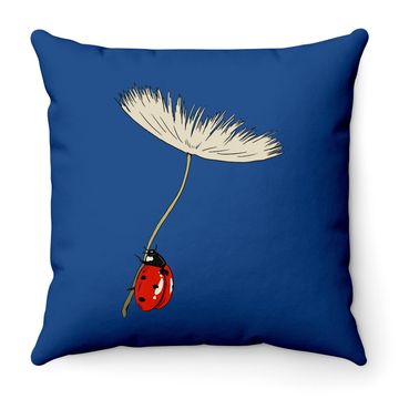 Discover Dandelion Seeds With Ladybug  throw Pillow