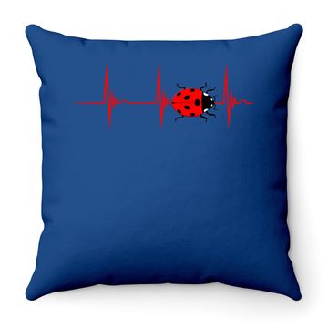 Discover Ladybug Heartbeat Ekg Pulse Insects Bugs Entomology Throw Pillow