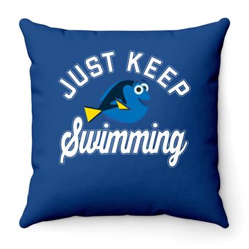 Discover Finding Dory Keep Swimming Quote Throw Pillow