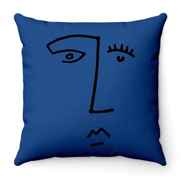 Discover Artistic Line Drawing Abstract Face Throw Pillow