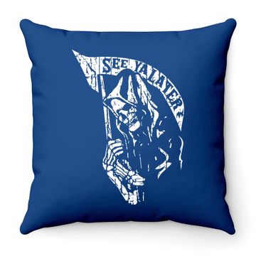 Discover Grim Reaper See Ya Later Throw Pillow
