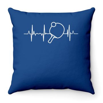 Discover Table Tennis Heartbeat Ping Pong Throw Pillow