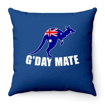 Discover Australia Flag Kangaroo Throw Pillow