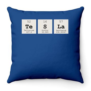 Discover Periodic Table Tesla Throw Pillow
