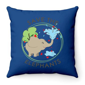 Discover Save The Elephants Throw Pillow