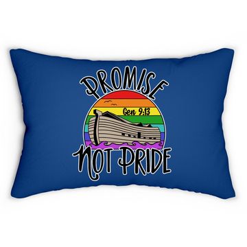 Discover Noah's Ark Genesis 9:13 Rainbow God's Promise Not Pride Lumbar Pillow