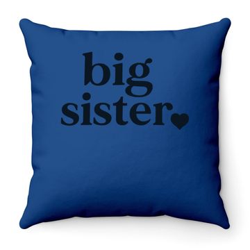 Discover Big Sister & Little Sister Sibling Reveal Announcement Throw Pillow For Girls Toddler Baby