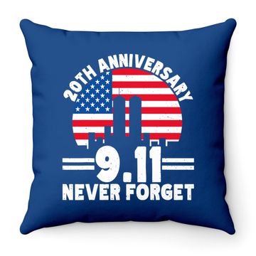 Discover Never Forget 9 11 20th Anniversary Retro Patriot Day 2021 Throw Pillow