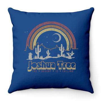 Discover Joshua Tree Desert Rainbow Vintage Retro Outdoors Throw Pillow