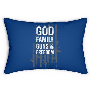 Discover Conservative God Family Guns & Freedom Lumbar Pillow