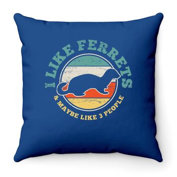 Discover Ferret Vintage Throw Pillow