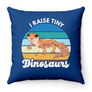 Discover I Raise Tiny Dinosaurs Leopard Gecko Mom Dad Reptile Throw Pillow