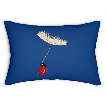 Discover Dandelion Seeds With Ladybug  lumbar Pillow