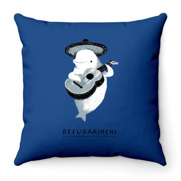Discover Belugariachi Beluga Whale Throw Pillow