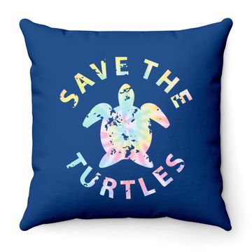 Discover Save The Turtles Tie Dye Throw Pillow