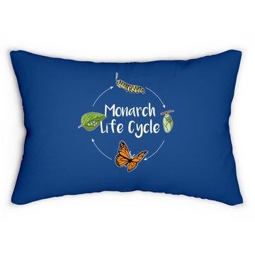 Discover Monarch Life Cycle - Butterfly Caterpillar Gift Lumbar Pillow