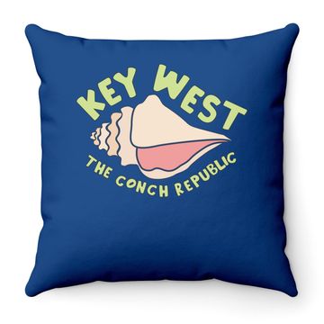 Discover Key West Conch Florida Keys Gift Seceded Conch Throw Pillow