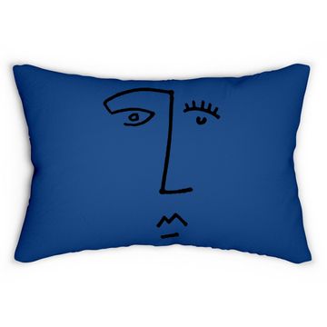 Discover Artistic Line Drawing Abstract Face Lumbar Pillow
