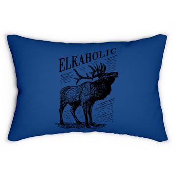Discover Funny Elk Hunting Lumbar Pillow Elkaholic For Hunters Lumbar Pillow