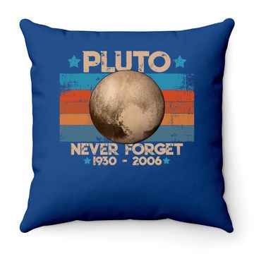 Discover Vintage Never Forget Pluto Nerdy Astronomy Space Throw Pillow