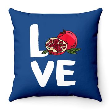 Discover I Love Pomegranate Kawaii Fruit Throw Pillow