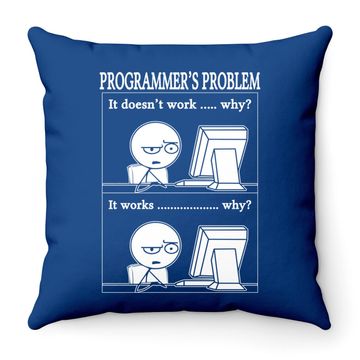 Discover Programmers Problem Fun Developer Throw Pillow