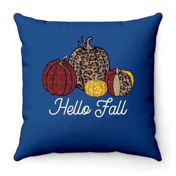 Discover Fall Leopard Pumpkin Fall Vibes Fall Autumn Gift Throw Pillow
