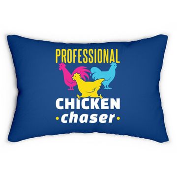 Discover Professional Chicken Chaser Funny Chickens Farming Lumbar Pillow