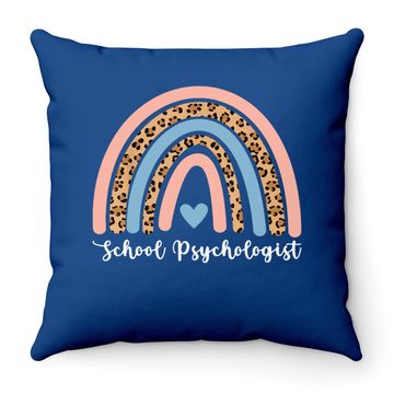 Discover Rainbow Leopard Print School Psychologist Throw Pillow