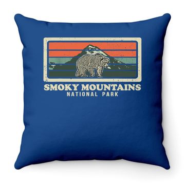 Discover Great Smoky Mountains National Park Us Black Bears Vintage Throw Pillow