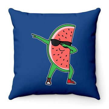 Discover Dabbing Watermelon Kawaii Dab Summer Fruit Melon Throw Pillow