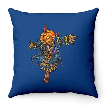Discover Halloween Scarecrow Pumpkin Throw Pillow
