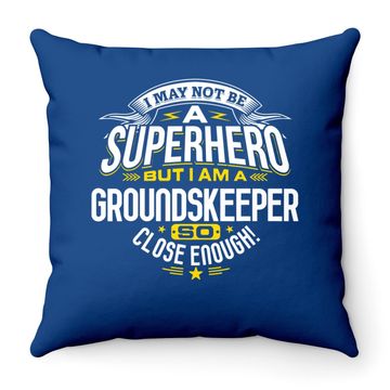 Discover Groundskeeper Idea Professional Superhero Groundskeepers Throw Pillow