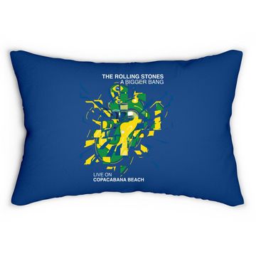 Discover Rolling Stones A Bigger Bang Bursting Tongue Logo Lumbar Pillow