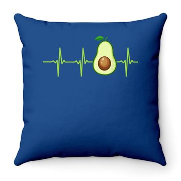 Discover Avocado Heartbeat Throw Pillow