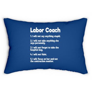 Discover Labor Coach Expecting Dad Rules Papa Lumbar Pillow
