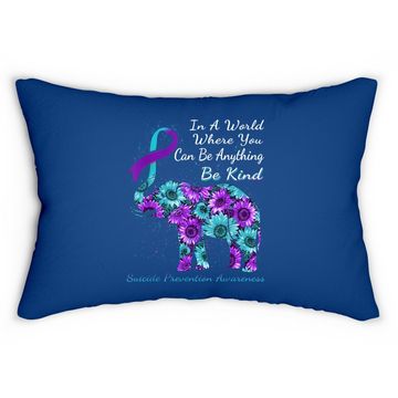 Discover Suicide Prevention Awareness Sunflower Elephant Be Kind Lumbar Pillow