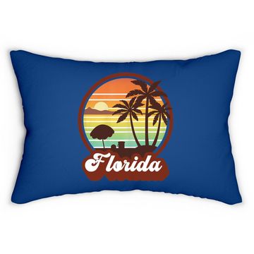 Discover Florida Souvenirs Florida Fl Vintage Retro 70s 80s Graphic Lumbar Pillow