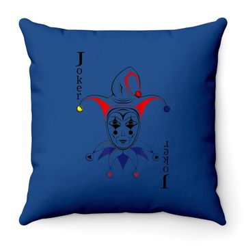 Discover Joker Playing Card Throw Pillow